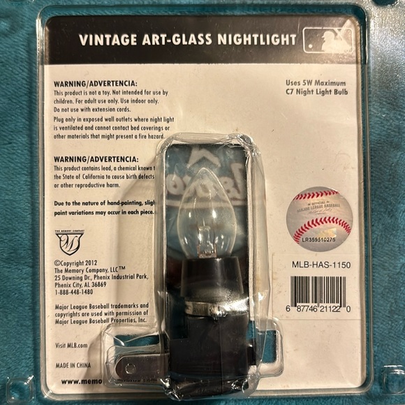 Houston Astros | VINTAGE 2012 Hand-Painted Art Glass Nightlight - NEW OLD STOCK - Picture 4 of 5